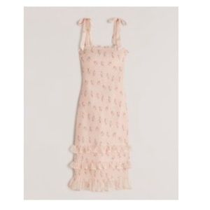 Abercrombie Tie-Strap Smocked Midi Dress